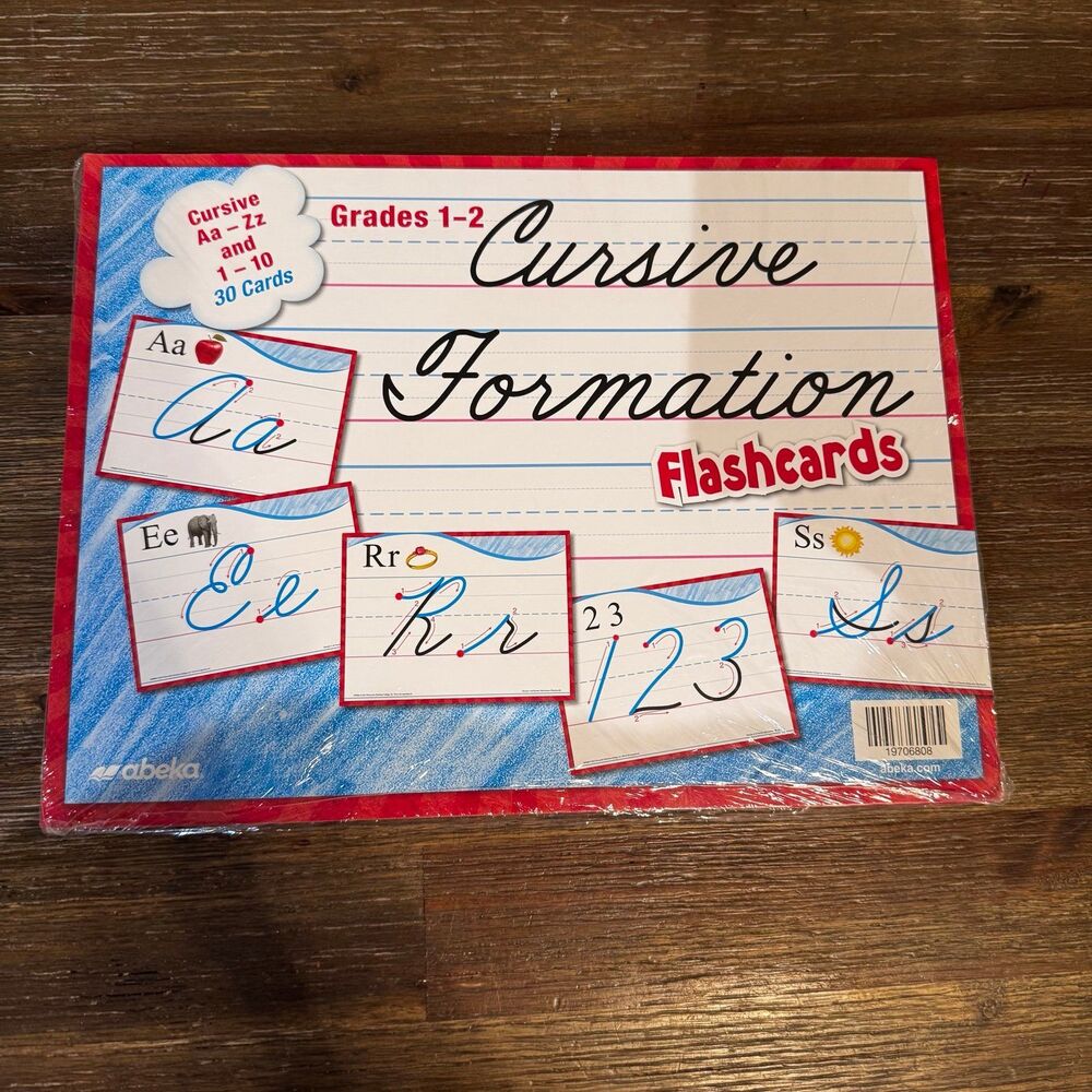 Abeka Cursive Formation Flashcards Grades 1-2 NEW Homeschool